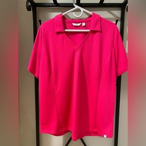 Lady Hagen Short Sleeve V-Neck Polo Top, Size XXL, EUC